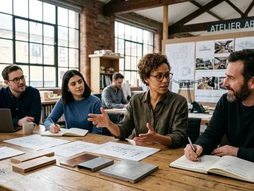 Collaborative team engaged in empathetic active listening during an architecture meeting (AI Generated Image)